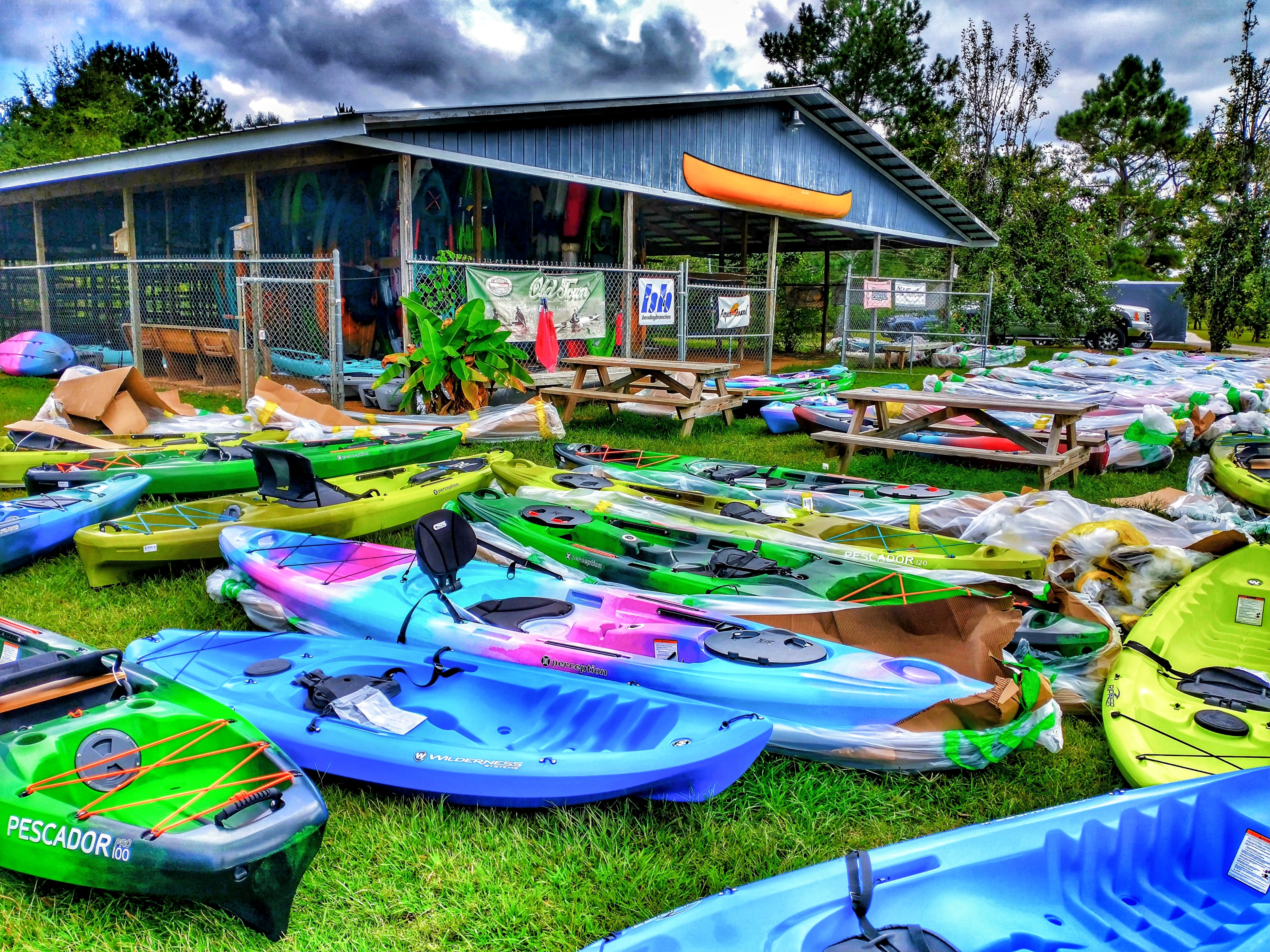 Fresh shipments of new canoes and kayaks always arriving at TOC